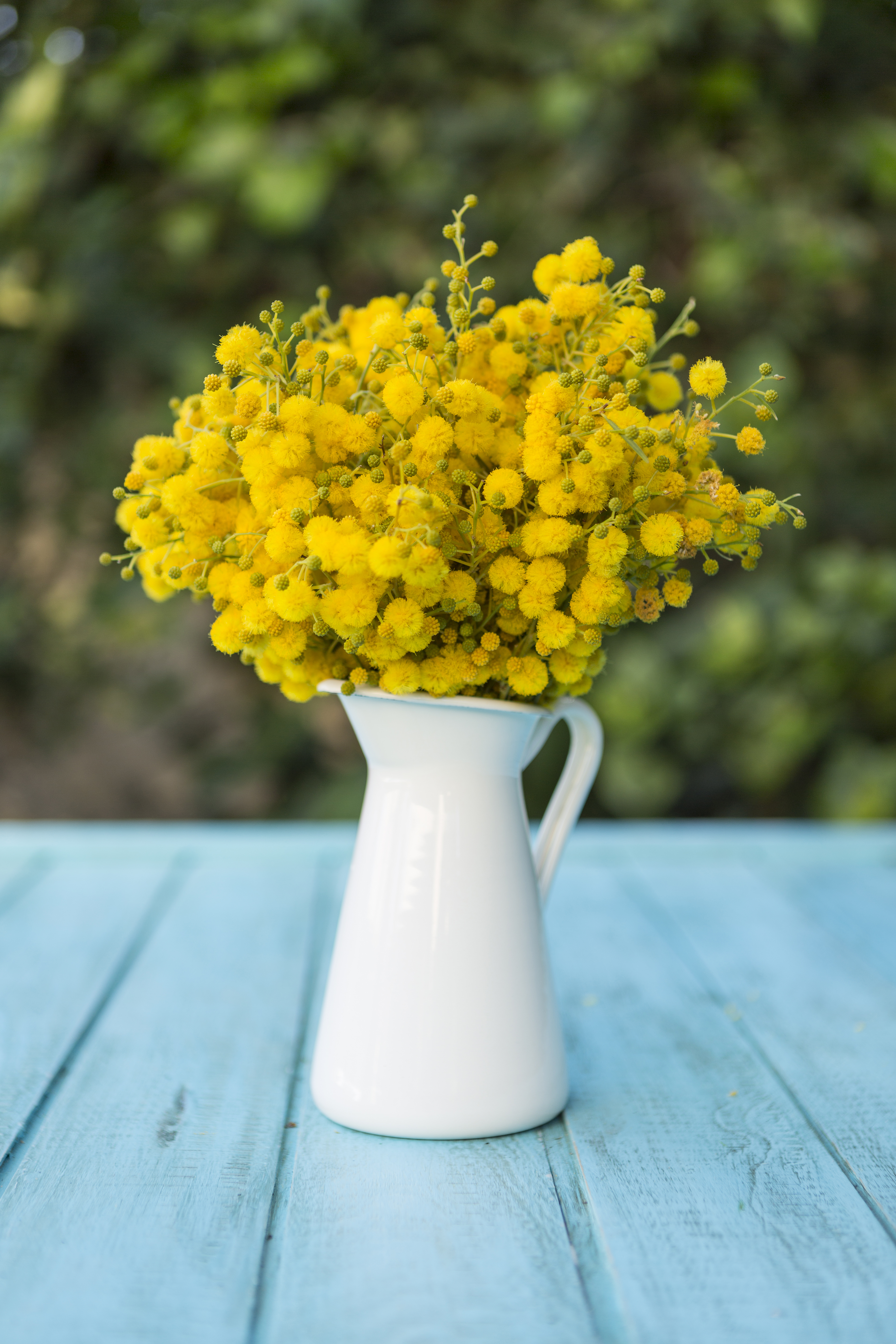 vase-with-yellow-flowers-blue-surface